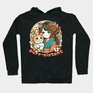 Japanese cat Purr-sistent Hoodie